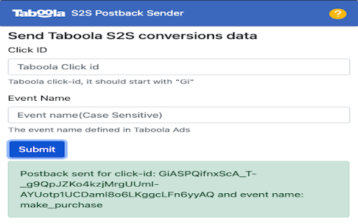 Taboola S2S Postback Sender