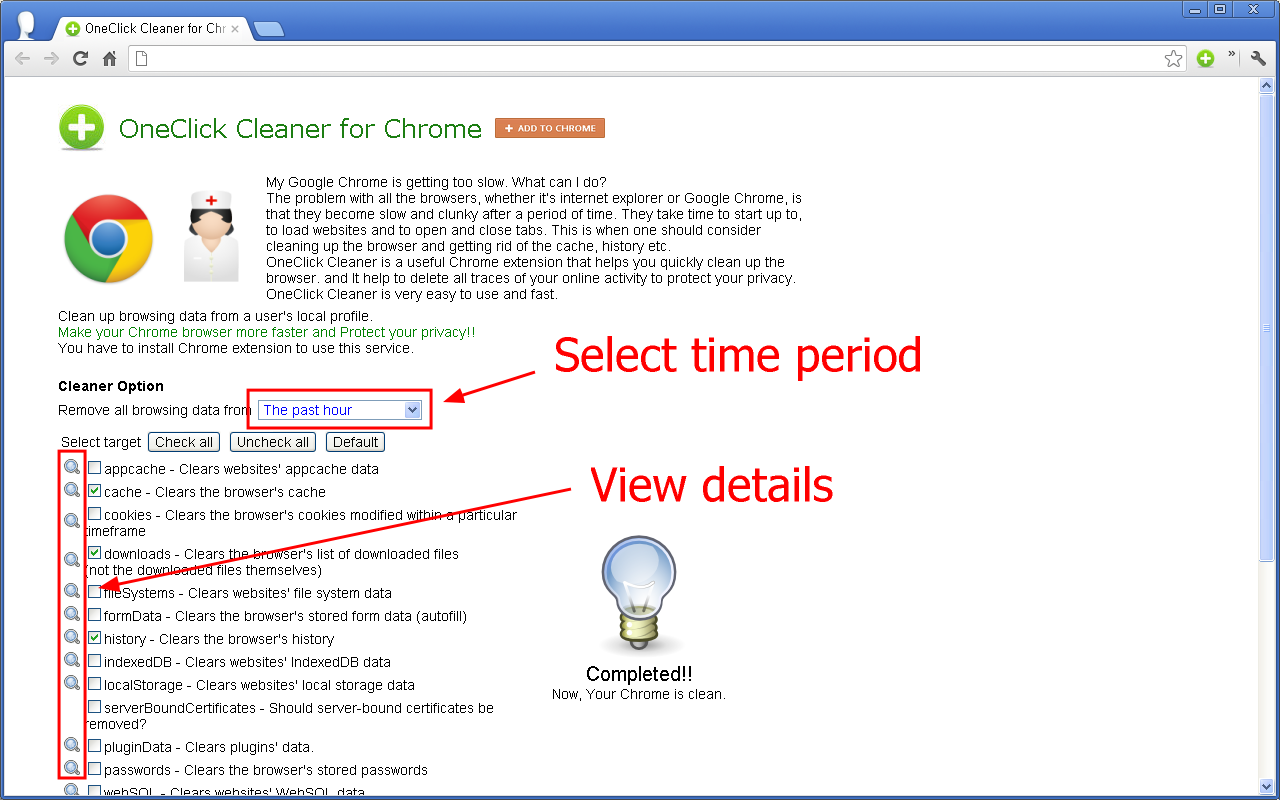 OneClick Cleaner for Chrome Preview image 4