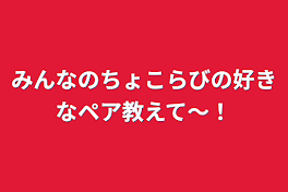 みんなのちょこらびの好きなペア教えて〜！