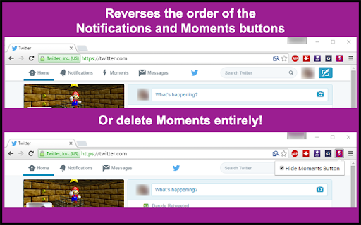 Swap Moments and Notifications on Twitter