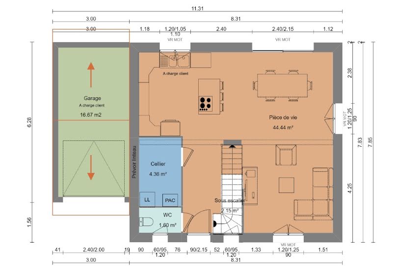  Vente Terrain + Maison - Terrain : 540m² - Maison : 100m² à Sales (74150) 