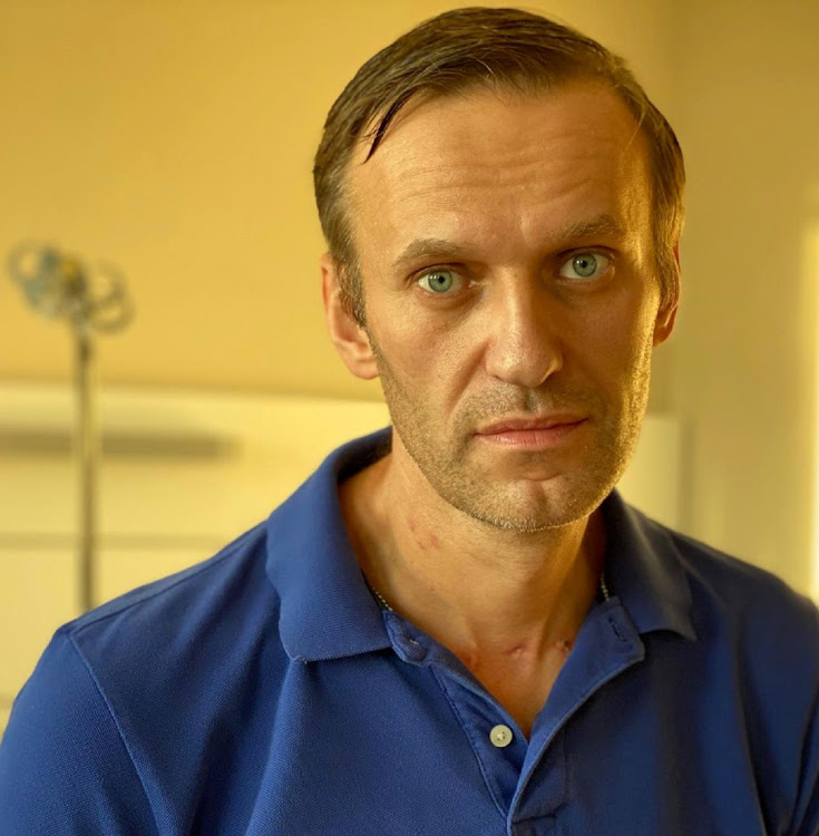 Russian opposition politician Alexei Navalny at Charite hospital in Berlin, Germany, on September 22, 2020.