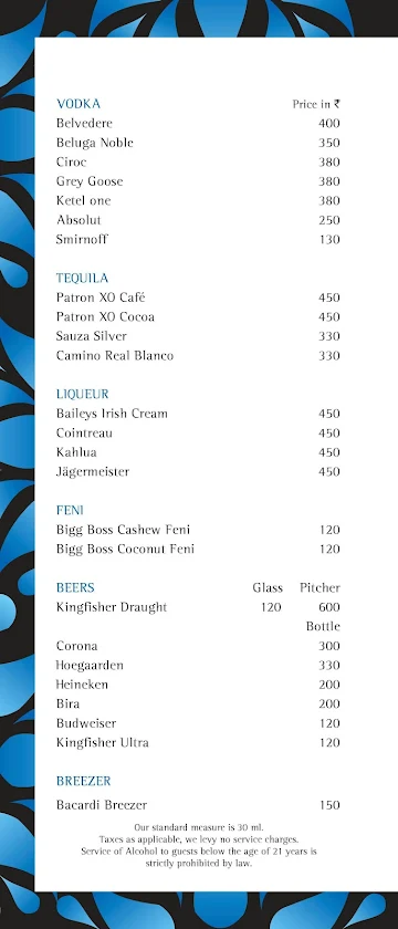 Neptune Bar and Lounge- Fortune Miramar menu 