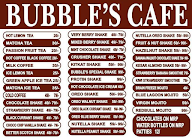 Bubble's Cafe menu 1