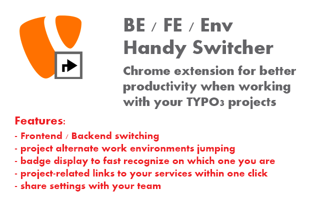 TYPO3 - BE/FE/Env Handy Switcher Preview image 3