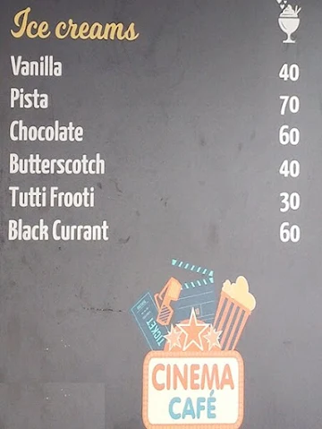 Cinema Cafe menu 