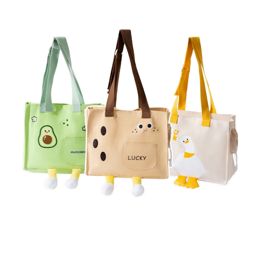 Pet Canvas Shoulder Bag Portable Travel Cats and Dogs Bag Breathable Outdoor Carrier Bag for Small Pet Kitten and Puppy