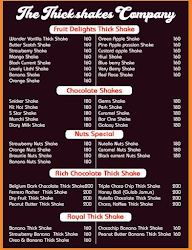 The Thick Shakes Company menu 1