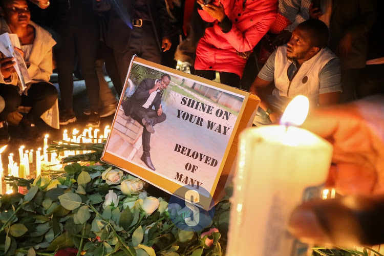 Bikers convene for the candle light vigil to mourn DCI creative designer Boniface Muganda on Wednesday, October 26, 2022.