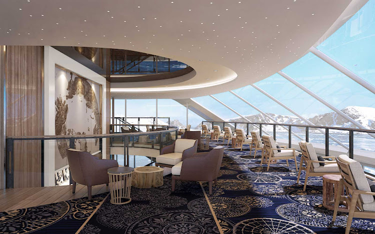  Get up-close captivating views of wildlife and landscapes from the Explorers’ Lounge on Viking Octantis. 