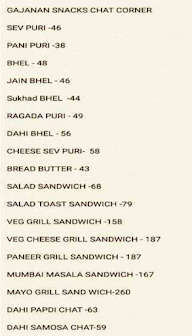 Gajanan Snacks Corner menu 2