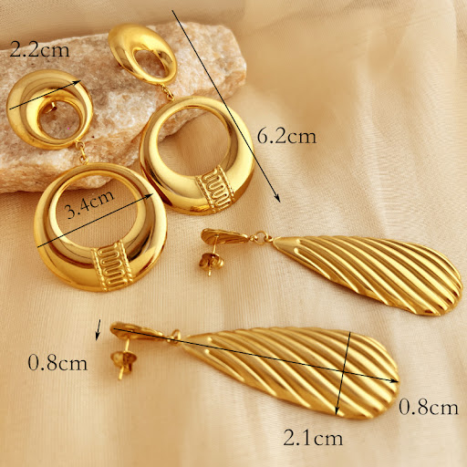 Title 1, Simple And Stylish Earrings Stainless Steel Ret...