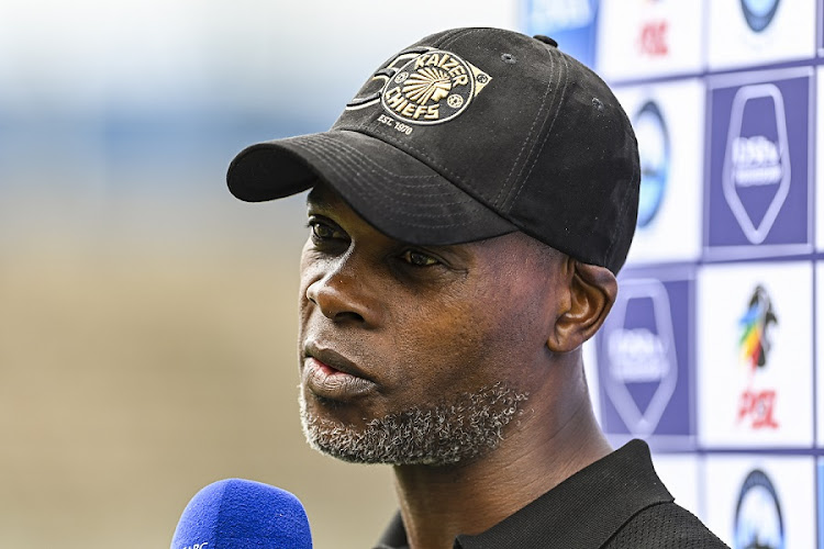 Kaizer Chiefs coach Arthur Zwane during the DStv Premiership match against Richards Bay FC at King Zwelithini Stadium in Durban on March 4 2023.