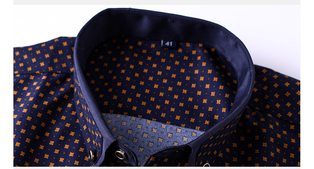 Title 3, Printed Thin Casual Shirt Youth Slim Fit Long S...