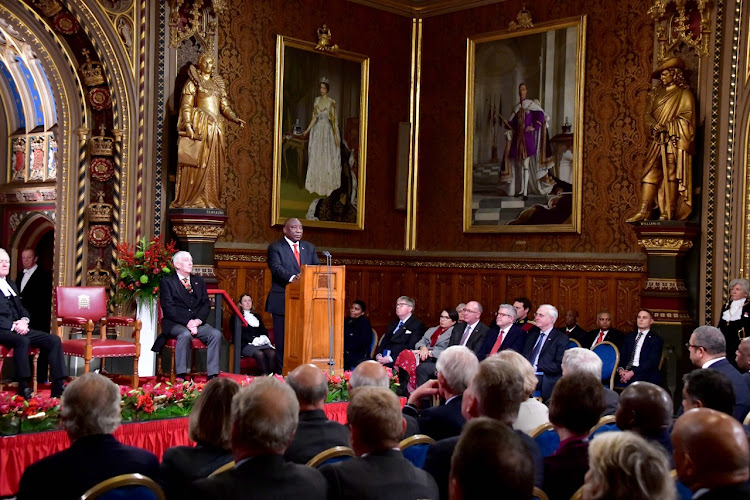 President Cyril Ramaphosa addressed a joint sitting of parliament at the Palace of Westminster in London on Tuesday.