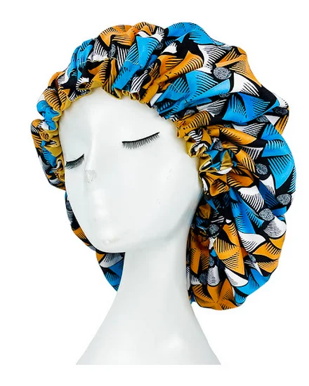 New Big Print Ankara Women Satin Bonnet Head Cover Silky ... - 3