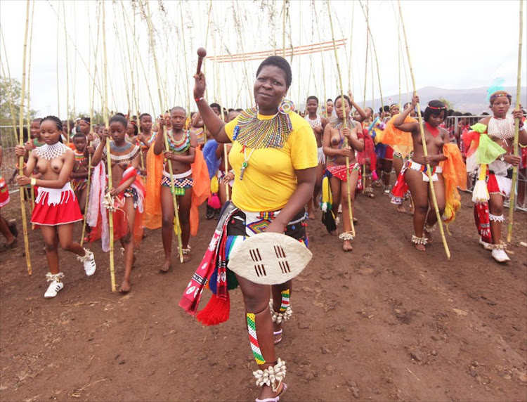 Bongiwe Sithole,33 at the reed dance at Enyokeni Palace in Nongoma. File photo