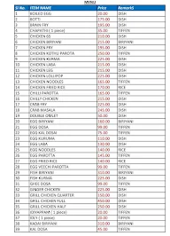 Pandian Hotel menu 1