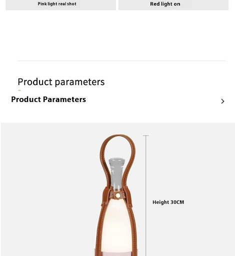 Title 18, Lampe de chevet portable en cuir avec chargemen...