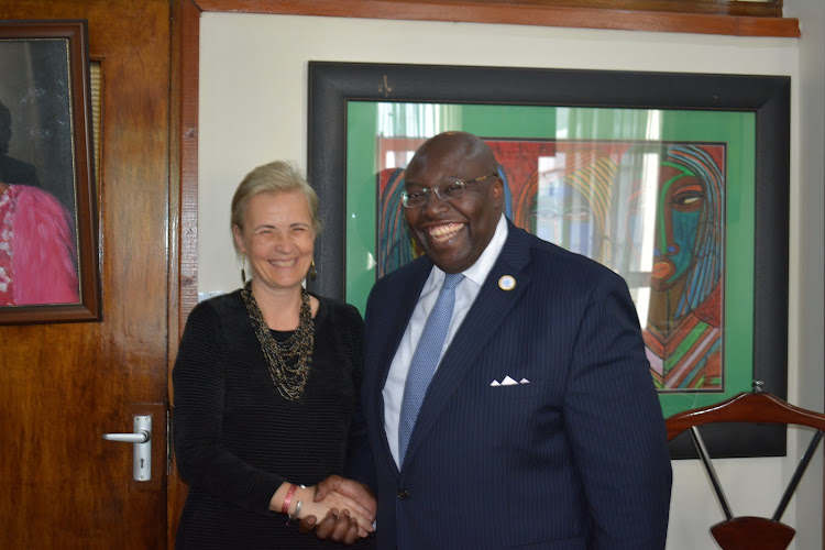 Portugal head of mission Luisa Fragoso and Ministry of Foreign Affairs Political and Diplomatic secretary Tom Amolo when the met on March 4 to discuss the upcoming 2020 UN Oceans Conference to be co - hosted by Kenya and Portugal. The conference will be held in Lisbon, Portugal in June.