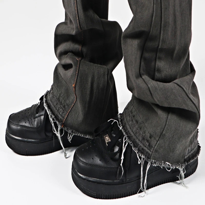 Jeans flare casual retrò con cuciture larghe