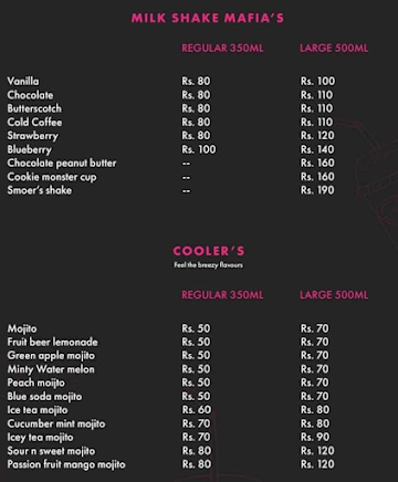 The Little Damaged Cafe menu 