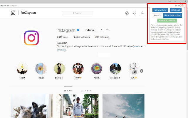 chrome extension to navigate around instagram in order to follow and unfollow users - instagram chrome extension follow