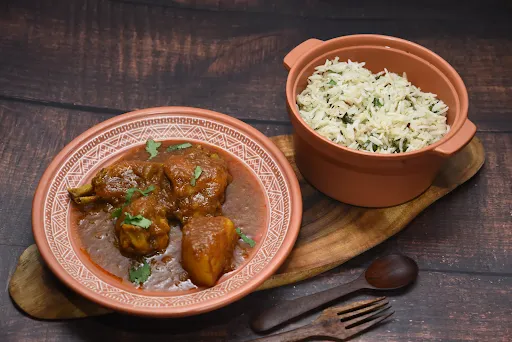 Jeera Rice With Chicken Curry [2 Pieces]