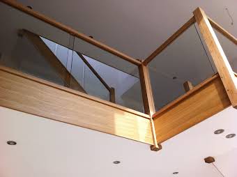 White oak staircase with glass panels album cover