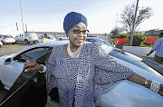 FIGHTING TALK: Winnie Madikizela-Mandela at Mthatha Airport on Sunday after spending the weekend in Qunu