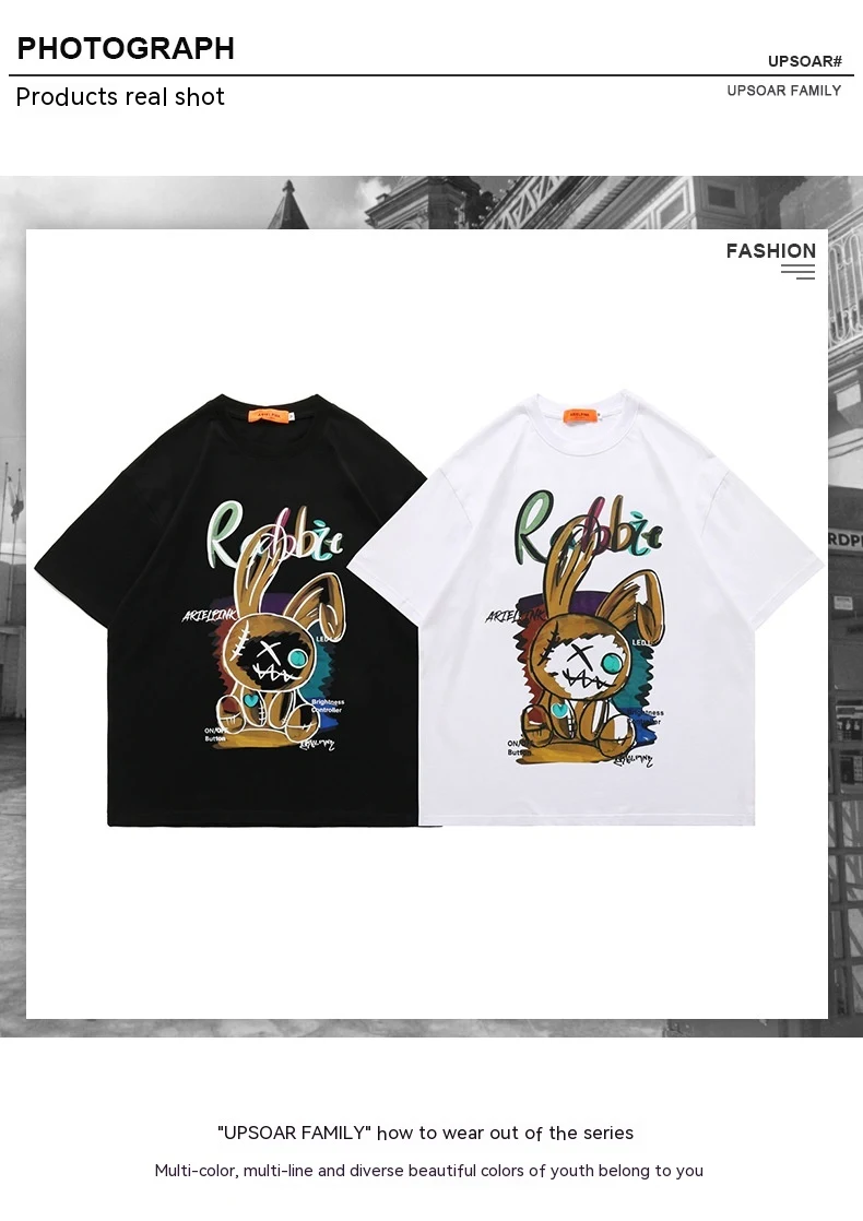 Title 5, Çizgi Film Anime Gevşek T-Shirt Yuvarlak Yaka K...