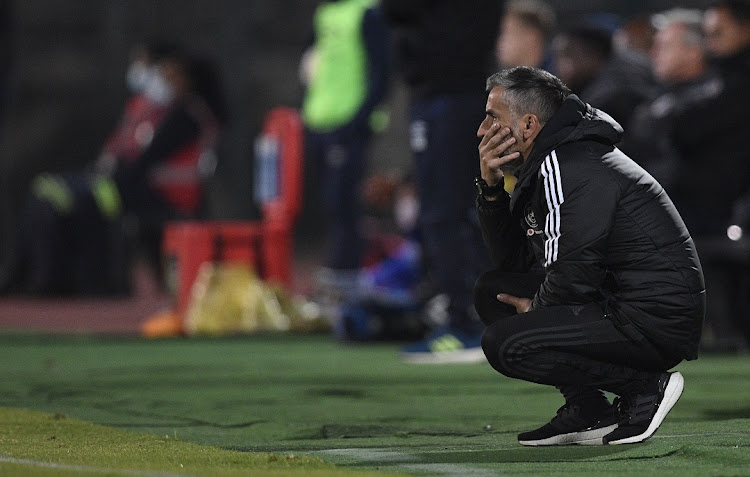 Orlando Pirates coach Jose Riveiro during the DStv Premiership match against Supersport United at Lucas Moripe Stadium on August 21 2022.