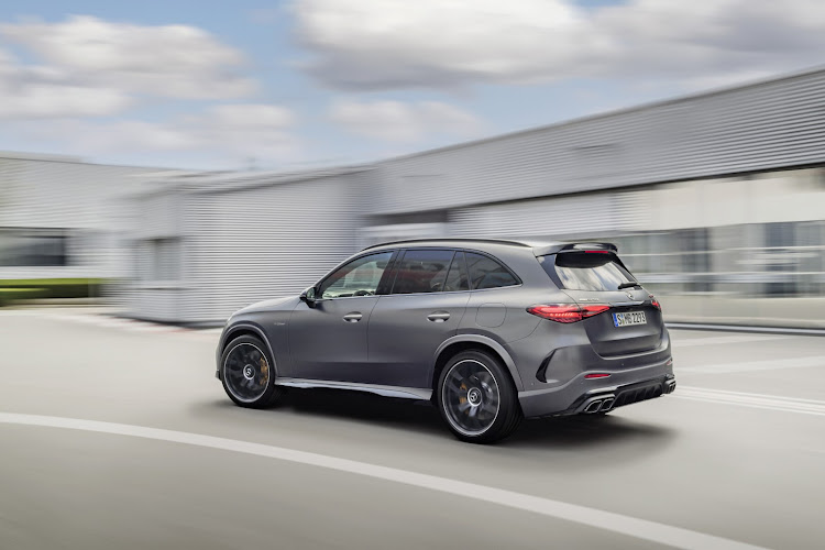 The GLC 63 S E Performance is fitted with trapezoidal exhaust tailpipes.