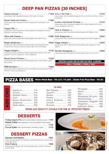 Baked & Wired Pizzeria menu 