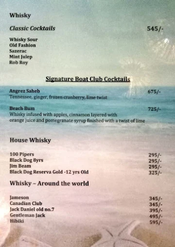 Vagator Beach Shack menu 