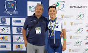 Ethan Kulsen with his father and former cyclist and coach Elrick Kulsen. 