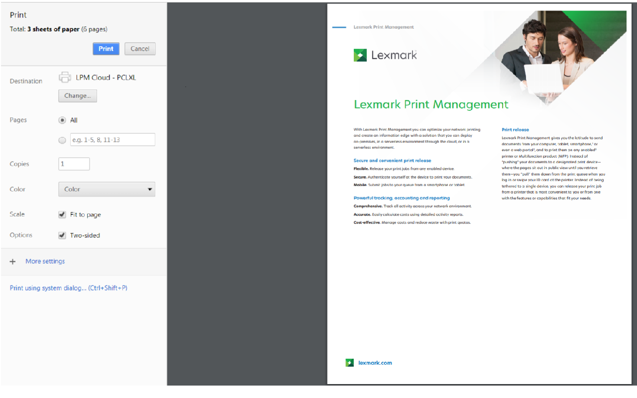 Lexmark Cloud Print Management for Chrome Preview image 0