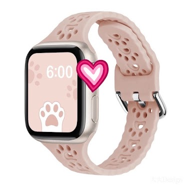 Dây Đeo Đồng Hồ Bằng Silicone Mềm Thoáng Khí In Hình Dấu Chân Mèo Cho Apple Watch Band 49Mm 44Mm 40Mm 38Mm 42Mm 45Mm 41Mm Iwatch 8 Ultra 7 6 5 4 3 Se