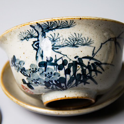 Title 4, Sancai Cover Bowl Vintage Hand-painted Blue And...