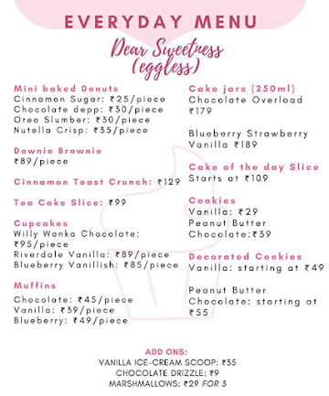 Your Sugar Daddy Cafe menu 