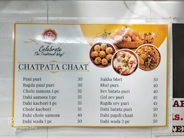 Kantilal Damodar Mithaiwala menu 