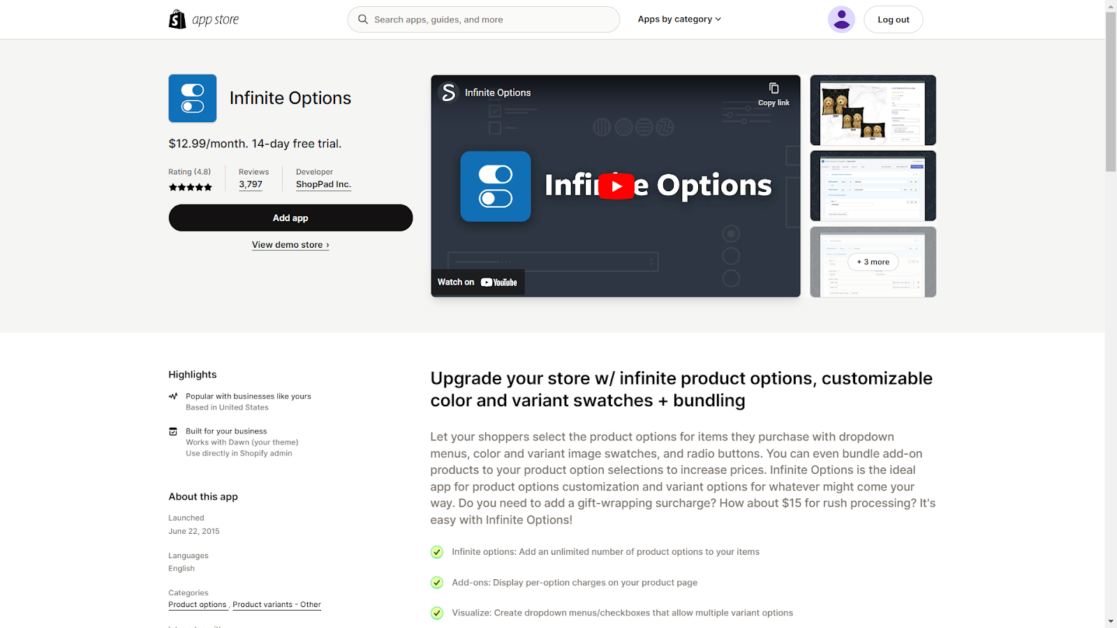 Recommended Shopify Apps - Infinite Options - DSers