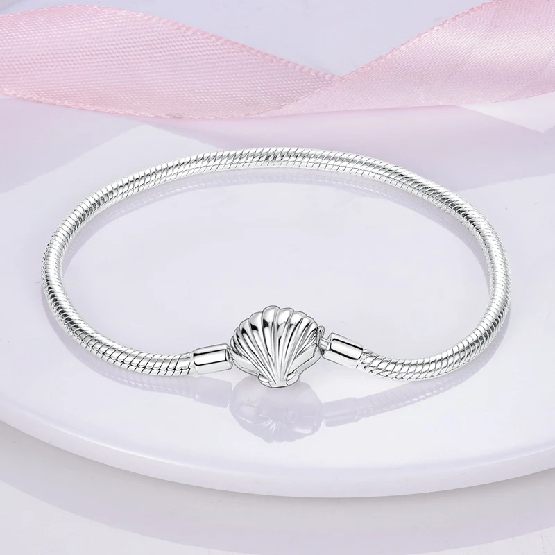 Perles de pendentif en argent 925 plaqué cuivre avec coquillage pour bracelet DIY, créez vos bijoux personnalisés uniques