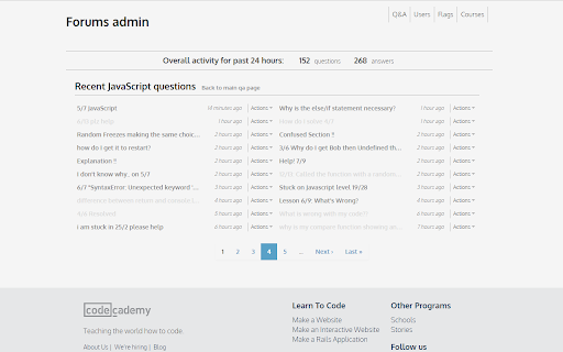 Codecademy Admin Page Updater