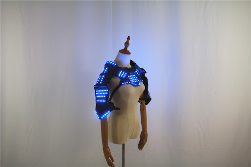 Title 5, Glowing LED Clothes Armor Shawl PU Leather. Sta...