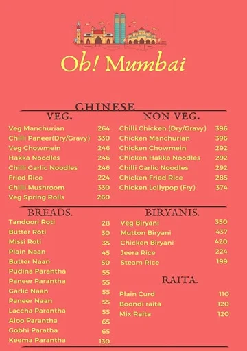 Oh! Mumbai menu 