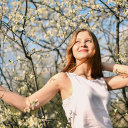 girl in plum blossom garden