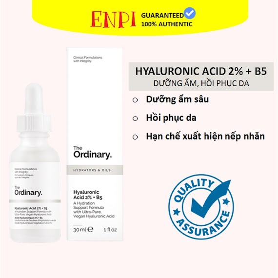 Tinh Chất Cấp Ẩm Hồi Phục The Ordinary Hyaluronic Acid 2% + B5