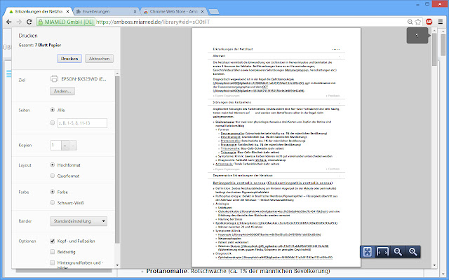Amboss printer chrome extension