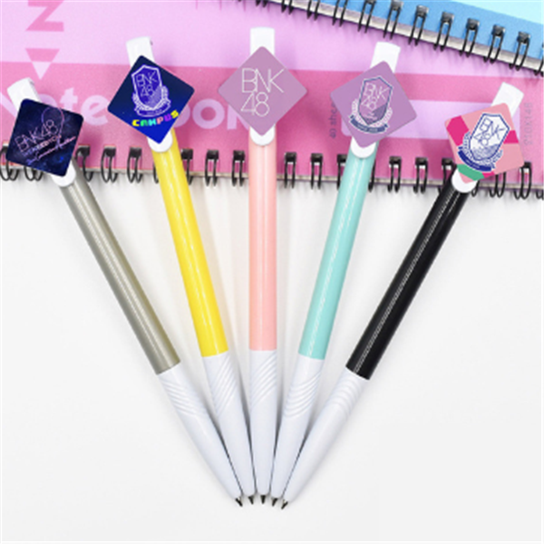 1 random blue push plastic gel pen